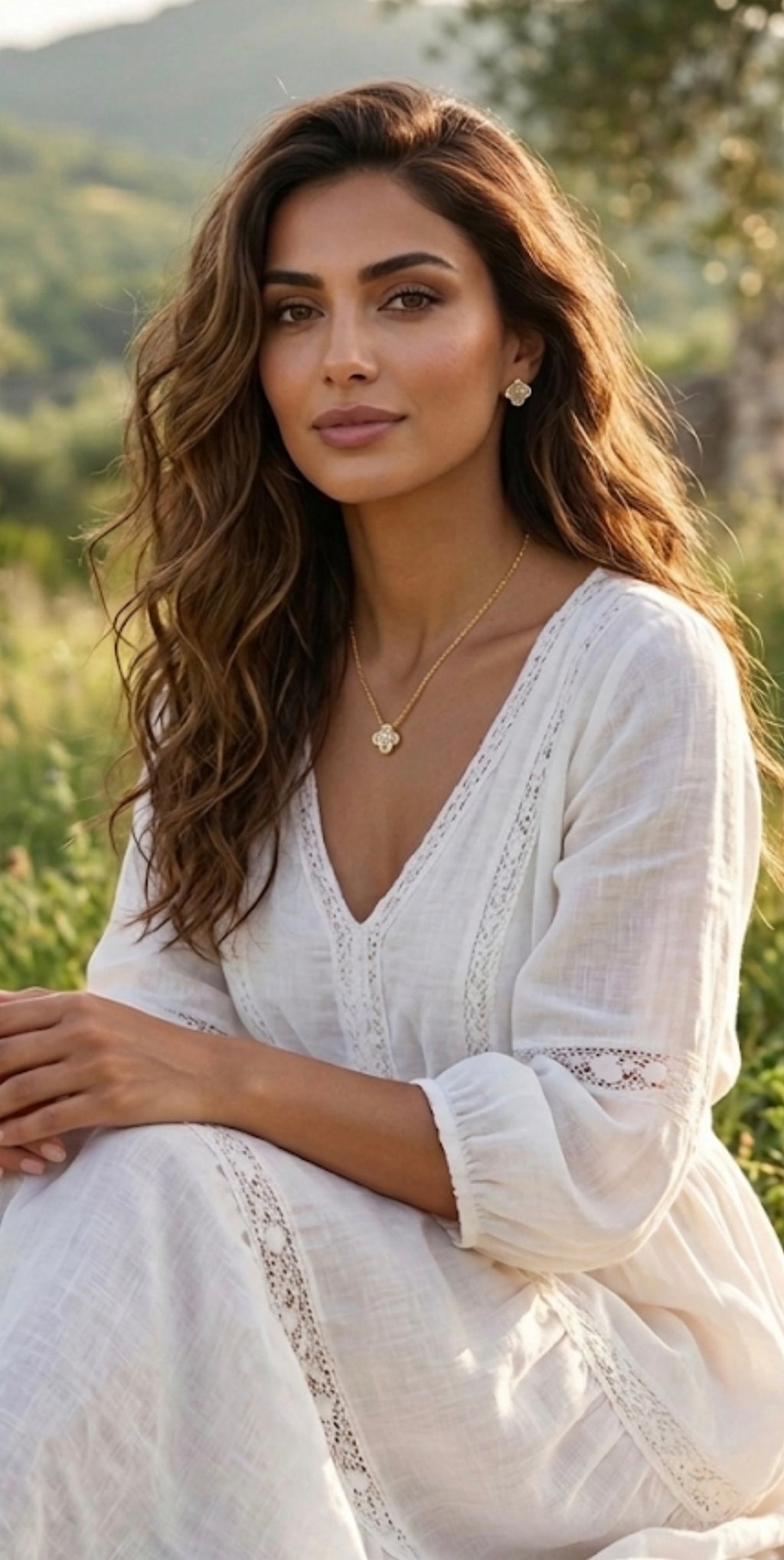 Elegant Clover Necklace & Earrings set
